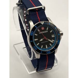 Wenger Swiss Made Mens Watch 37mm - New Battery - Adjustable Band - Date - WR